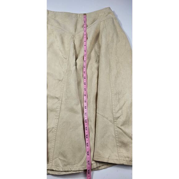 Coldwater creek PM PETITE M faux suede neutral cream skirt high rise flowy EUC - Picture 7 of 7